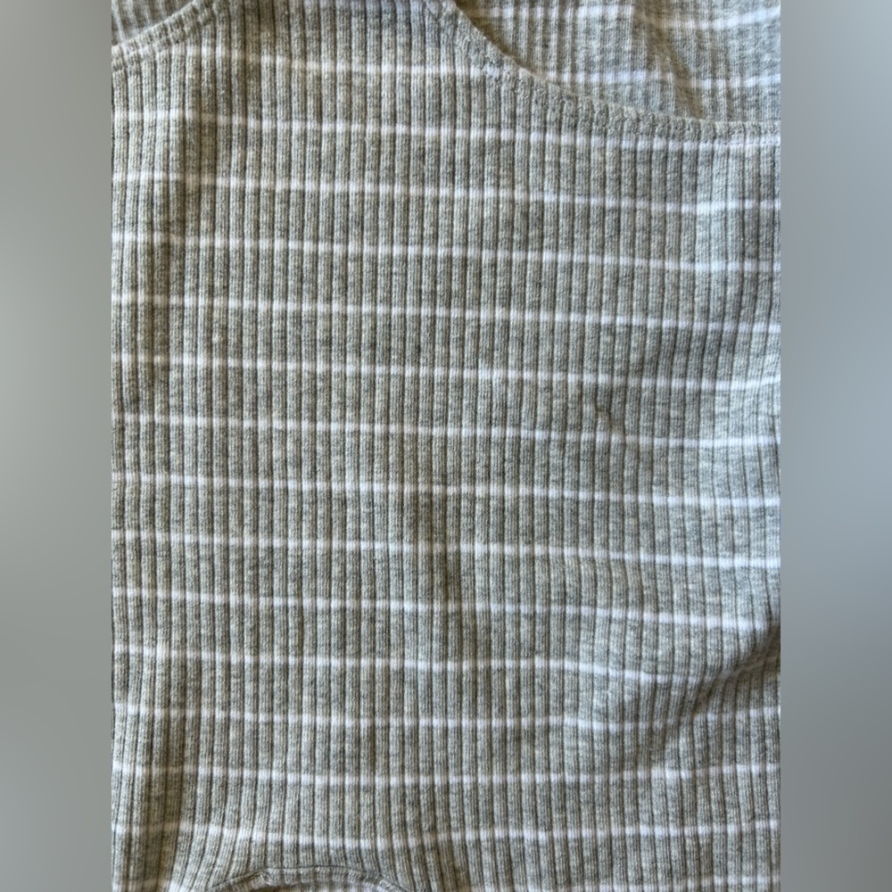 NWOT Express Women's Gray and White Striped Bodysuit Size M - Picture 9 of 10